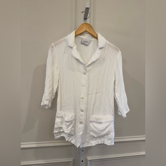 Sleeper White Button-Up Pajama Top - Picture 1 of 6